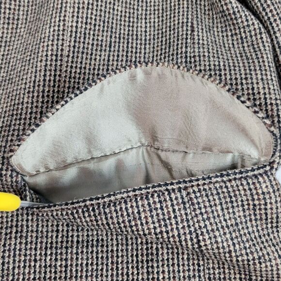 Craig Scott Mens size 44R Brown Tweed Wool Blazer Jacket w/ Elbow Patches Vtg - Picture 7 of 12